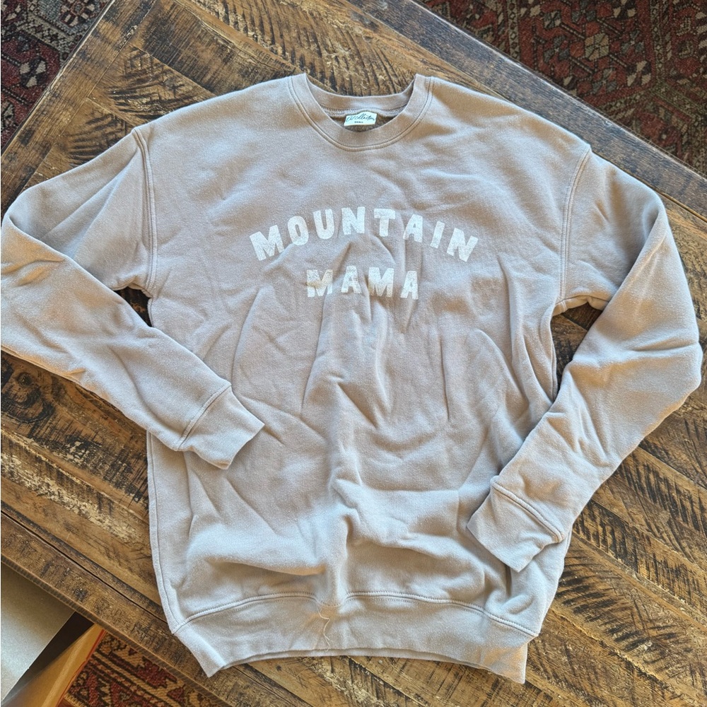 Tan Mountain Mama Crewneck Sweatshirt